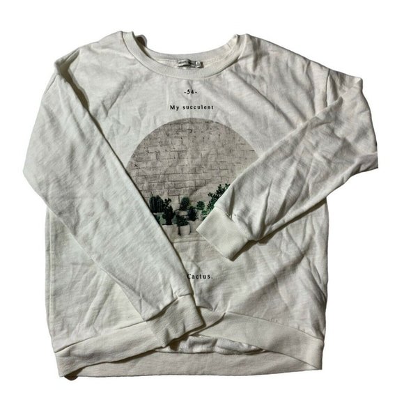 BSK Bershka Medium My Succulent Long Sleeve Shirt Womens - Picture 5 of 5